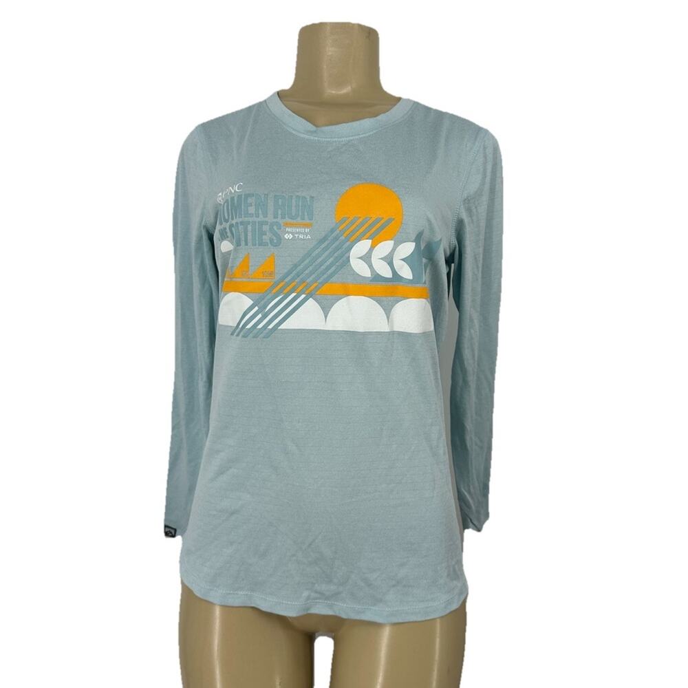 NEW Storm Creek Small Women Run Graphic Print T-shirt Long Sleeve Crewneck 26-28